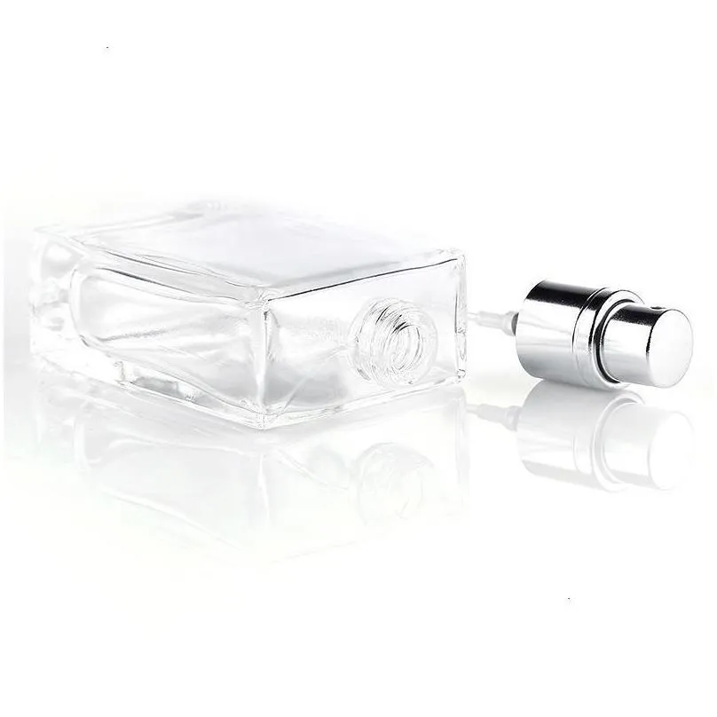  30ml clear black portable glass perfume spray bottles empty cosmetic containers with atomizer for