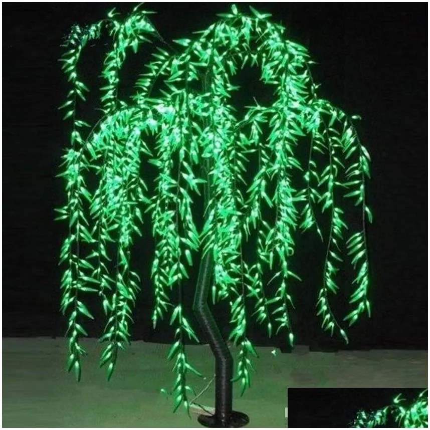 1.8m/6ft height rainproof led artificial willow weeping tree light 960pcs led bulbs 110/220vac fairy garden decor