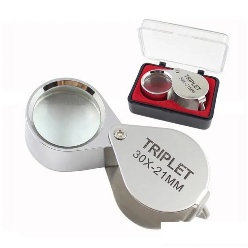 novelty items metal jewelry magnifying glass jewelers eye tool jewellery folding loupe lens triplet diamond