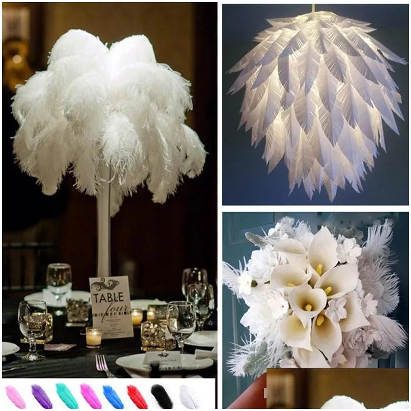  1820 inch4550cm white ostrich feather plumes for wedding centerpiece wedding party event decor festive decoration