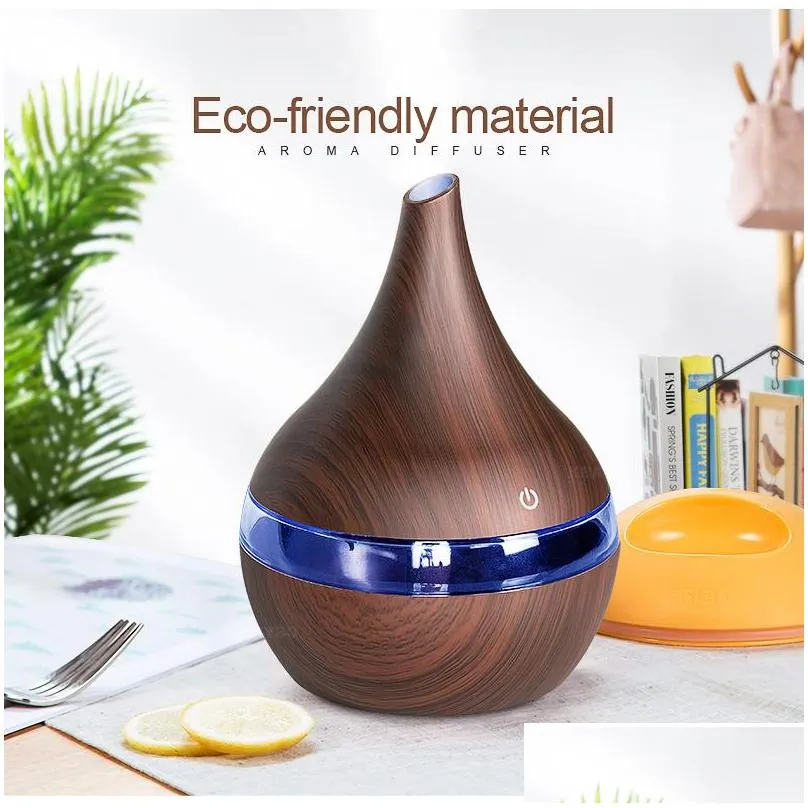 new 300ml usb electric aroma air diffuser wood ultrasonic airs humidifier cool mist maker for home
