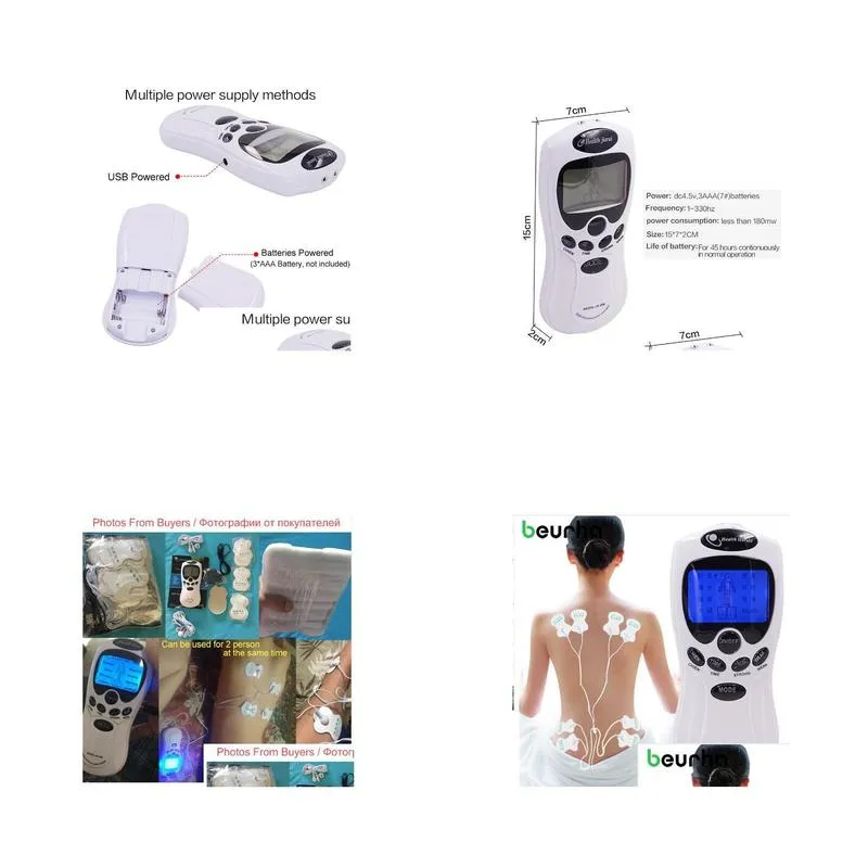 Health Tens Acupuncture Electric Digital Therapy Neck Back Machine Massage Electronic Pulse Stimulator for Full Body Care