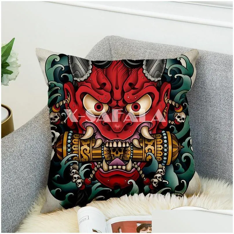 pillow case samurai tattoo art 3d print cover sofa bed home decor pillowcase bedroom cushion for car couch1