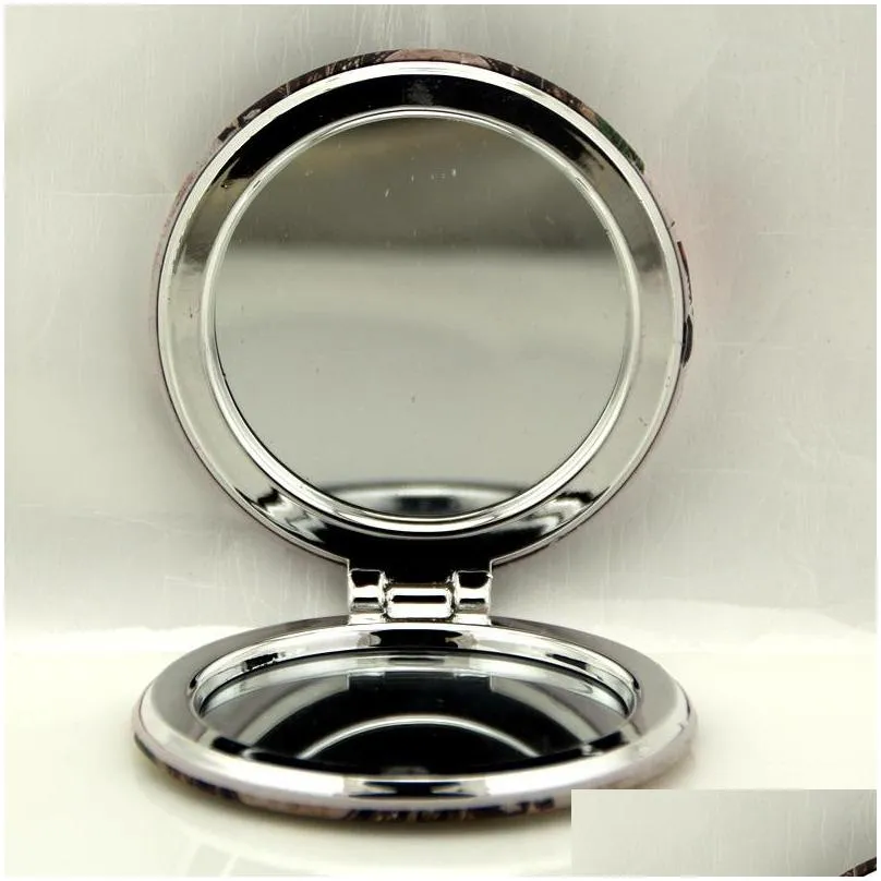 Wholesale Portable Double Sides Pocket Make Up Mirror Stainless Steel Frame Eiffel Tower Cosmetic Makeup Mini Beauty Normal Magnifying