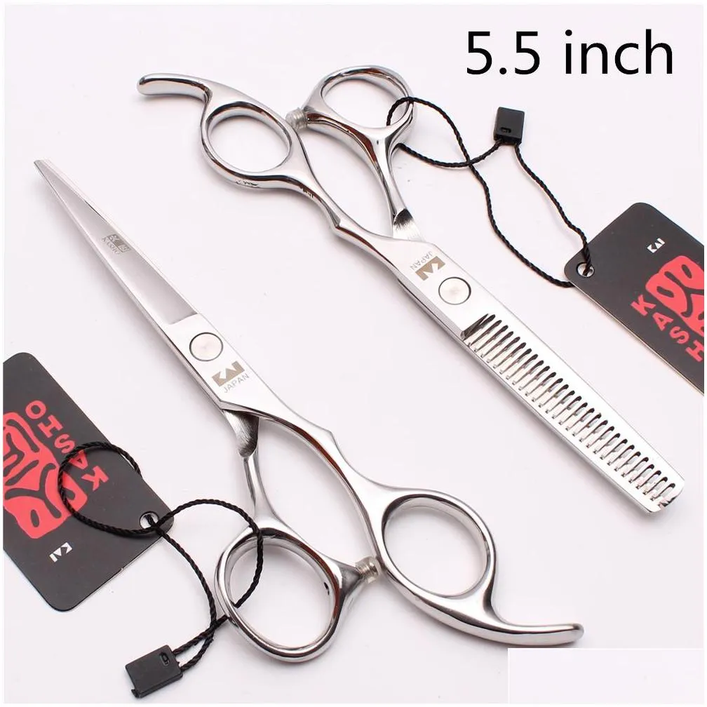 1Pcs 5 5 5 6 6 5 7 7 5 8 Barber Shop Pets Shears Cutting Shears Thinning Scissors Human Hair Scissors Add Bag H1006