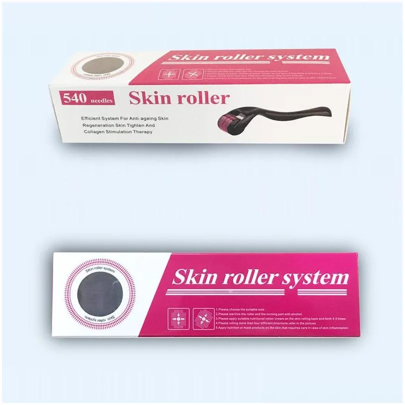 DHL 0 5 1 0 1 5 2 0mm 540 Needles Derma Micro Needle Skin Roller Dermatology Therapy with retail box package