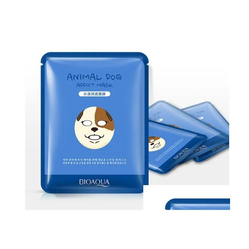 Dropshipping BIOAQUA Tiger Panda Sheep Dog Shape Animal Face Mask Moisturizing Oil Control Hydrating Nourishing Facial Masks