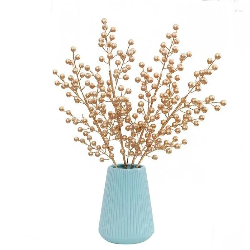 decorative flowers 67cm gold berries christmas decorations artificial plants home decor wedding party decoration accessories desktop