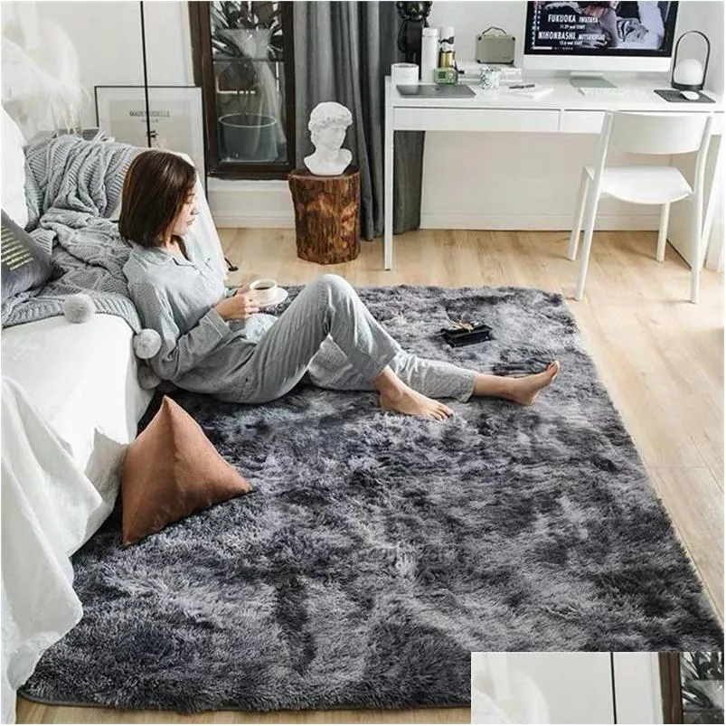 carpets super soft silk wool rug indoor modern shag area silky rugs bedroom floor mat baby nursery children carpet