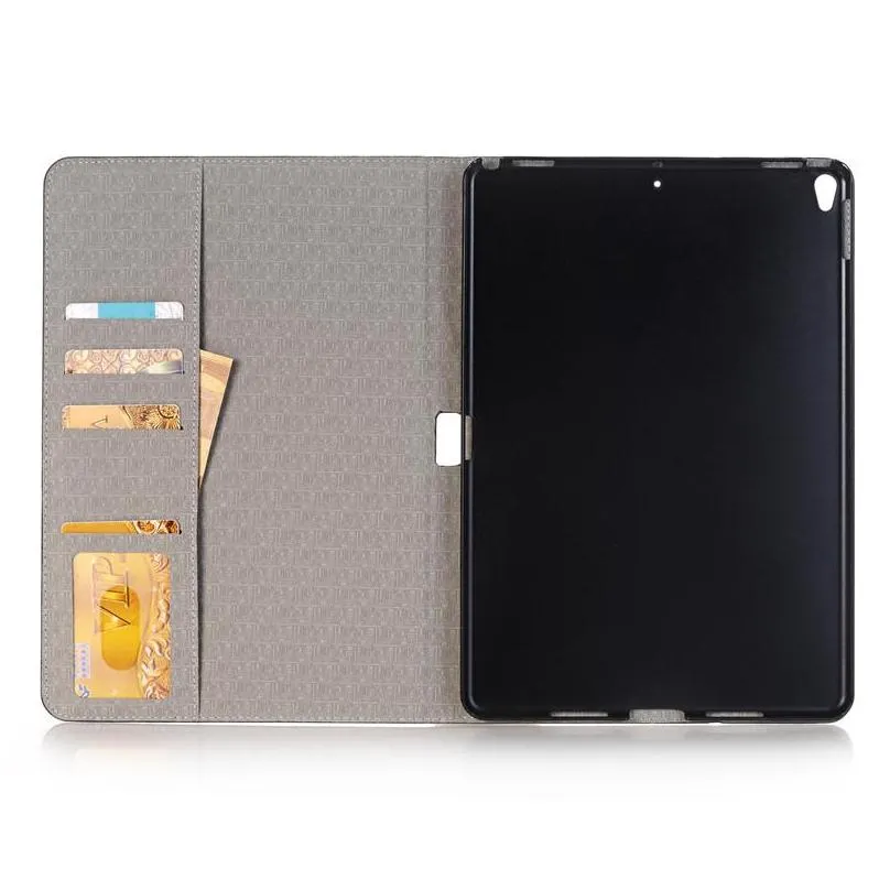 luxury leather case for ipad pro crocodile flip stand card pocket pu protective cover for ipad 9.7 air/air 2 mini series
