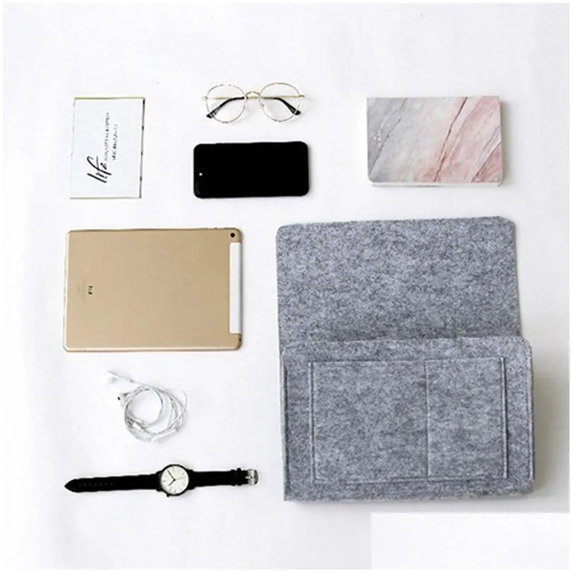 felt bedside storage bag pouch bed desk bag sofa tv remote control hanging caddy couch storage organizer bed holder pockets zxf107