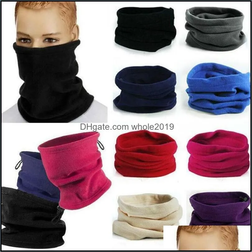 scarves 3 in 1 winter unisexsports thermal fleece scarf snood neck warmer face mask women men beanie hats 2021 autumn