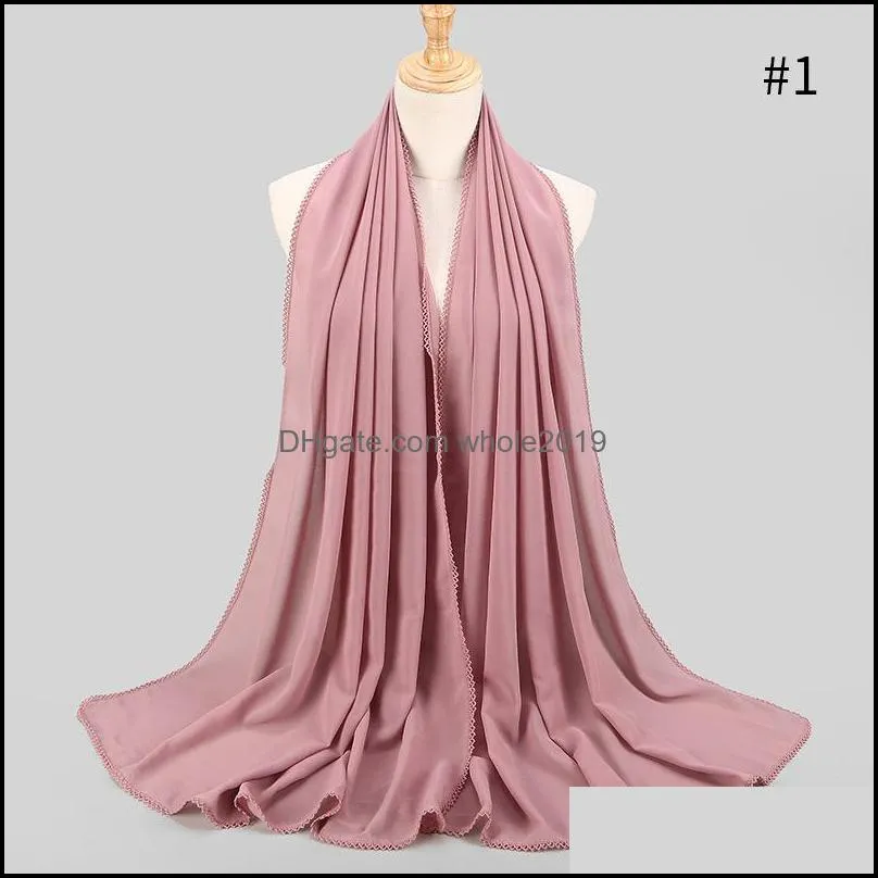 scarves plain bubble chiffon hijab women muslim hijabs solid color long shawls and wraps ladies foulard femme shawl head scarf