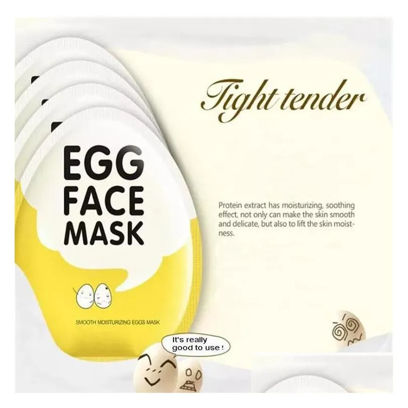 Dropshipping New BIOAQUA Egg Facial Masks Oil Control Brighten Wrapped Mask Tender Moisturizing Face Mask Skin Care moisturizing mask