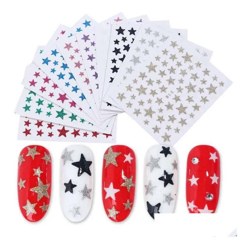 Decoration Glitter Adhesive Stickers Colorful Transfer Diy Nail Slider Nail 3d