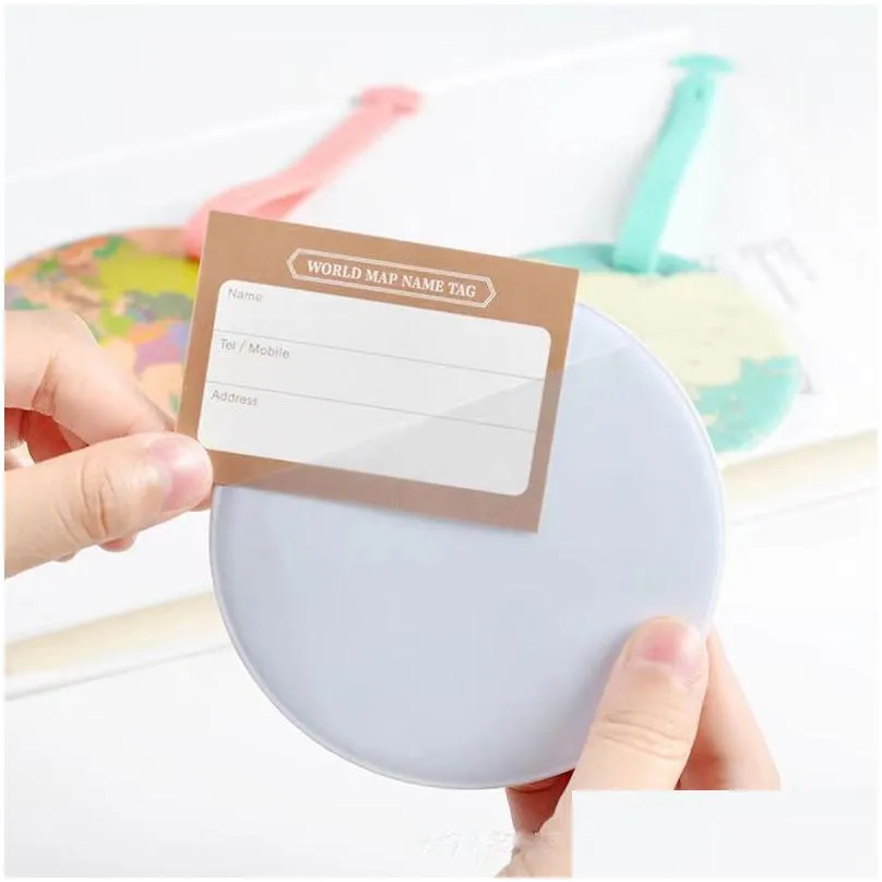 ups creative map luggage tag party favor diy round travel label keyring luggage bag pendant keychain gift