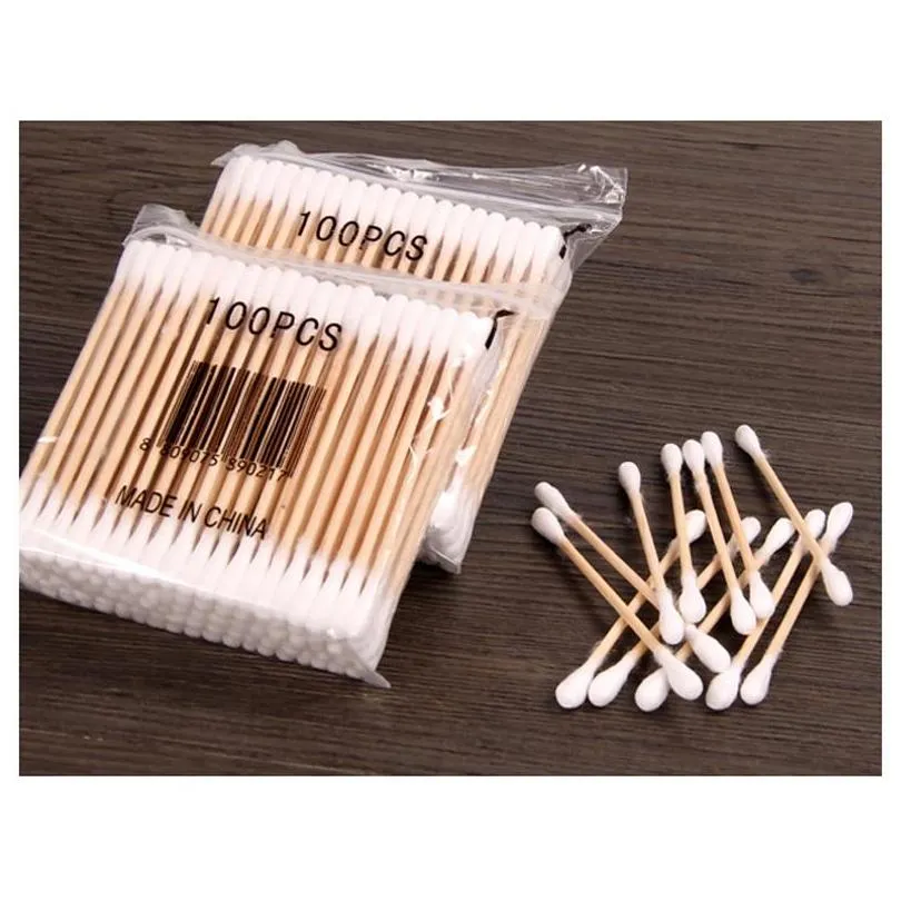 Wholesale 5Bag Ear Clean Cosmetic Cotton Ear Head Health Makeup Cosmetics Jewelry Clean Cotton Stick Swab Cotton Buds Wooden Pad