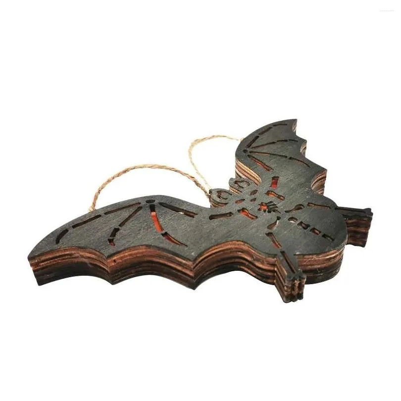 party decoration halloween bat wood door sign with string luminous led for front yard garden home reliable and durable novel design