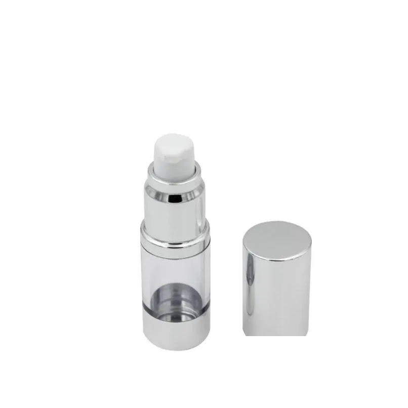 15 30 50 ml airless pump bottle refillable cosmetic container makeup foundations and serums lightweight leak proof shockproof