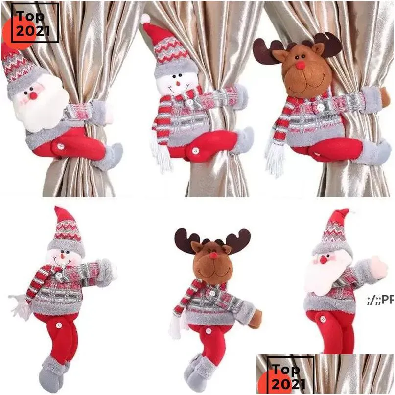 christmas decor creative curtain buckle cartoon doll decoration ornaments home restaurant decorations santa window pendant