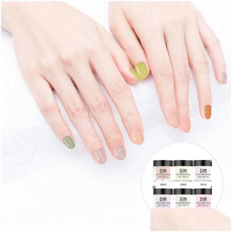 6pcs set natural dry nail art powder acrylic powder nails dip without lamp cure dry chrome pigment dipping nail