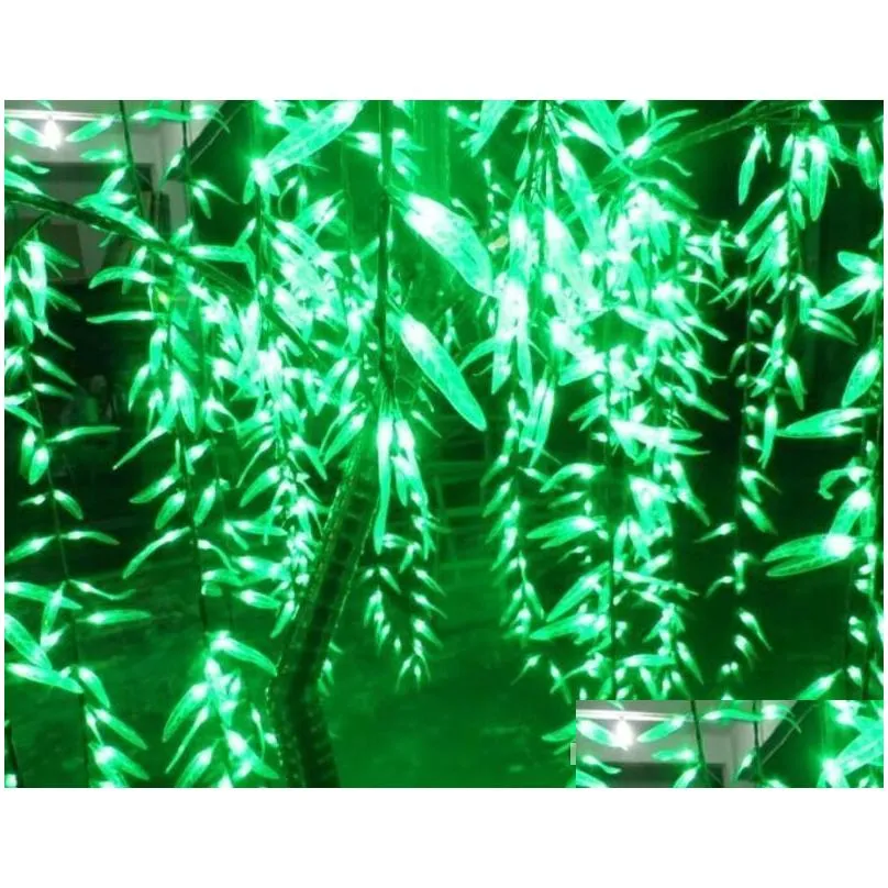 1.8m/6ft height rainproof led artificial willow weeping tree light 960pcs led bulbs 110/220vac fairy garden decor