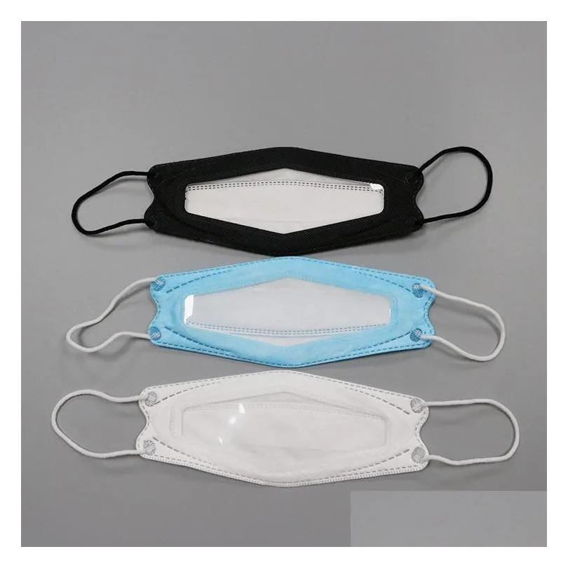 4layer adult face masks willow leaf clear protective dustproof transparent mask