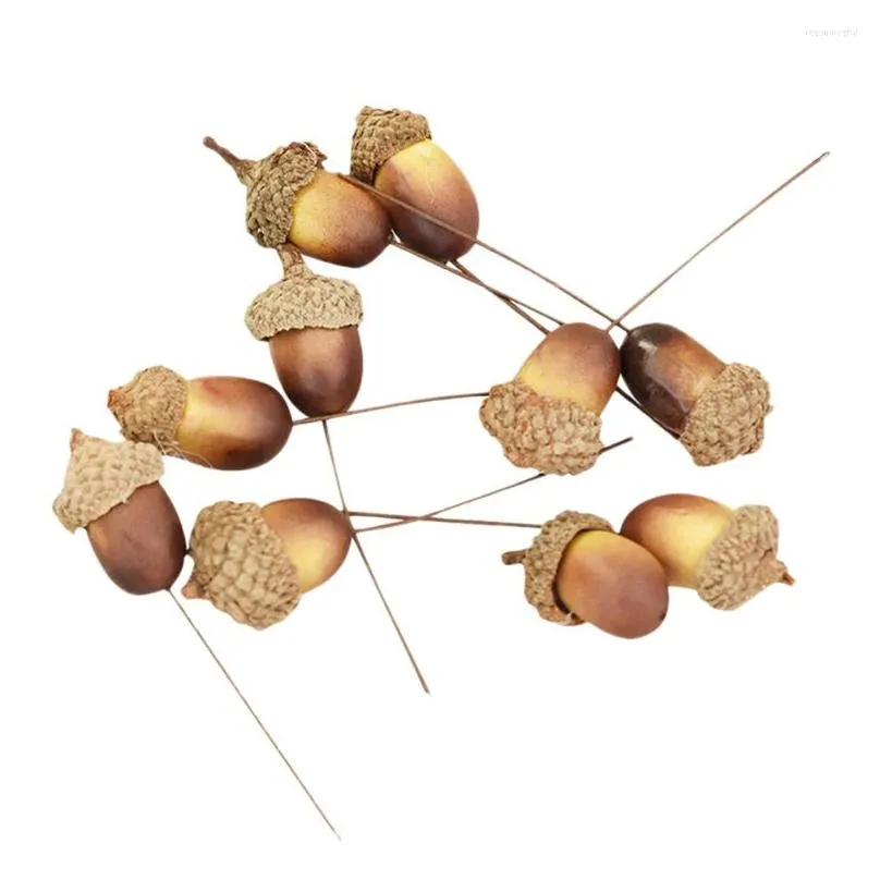 party decoration 10 artificial acorns set simulation lifelike diy false nuts po props for restaurant shop el