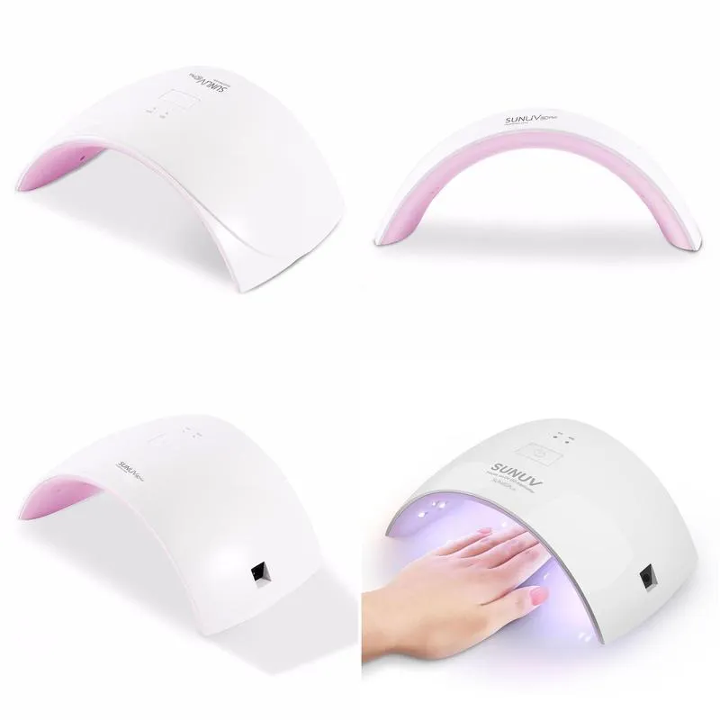 Original SUNUV SUN9C Plus UV LED Nail lamp 18 LEDs Nail dryer for All Gels with 30s/60s button Perfect Thumb Solution 36W Pink