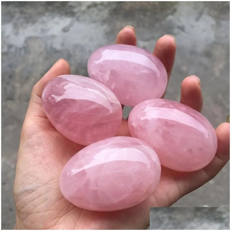 decorative objects figurines drilled jade eggs natural rose quartz yoni egg for kegel exercise crystal sphere vaginal ben wa ball