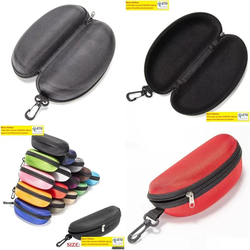 sunglass protection box oxford cloth black color zipped glasses case optional cloth 8 colors