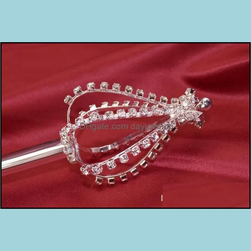 rhinestone scepters crystal flower bub shape miss beauty pageant queen crown props cosplay party bar show accessories scepter mk025