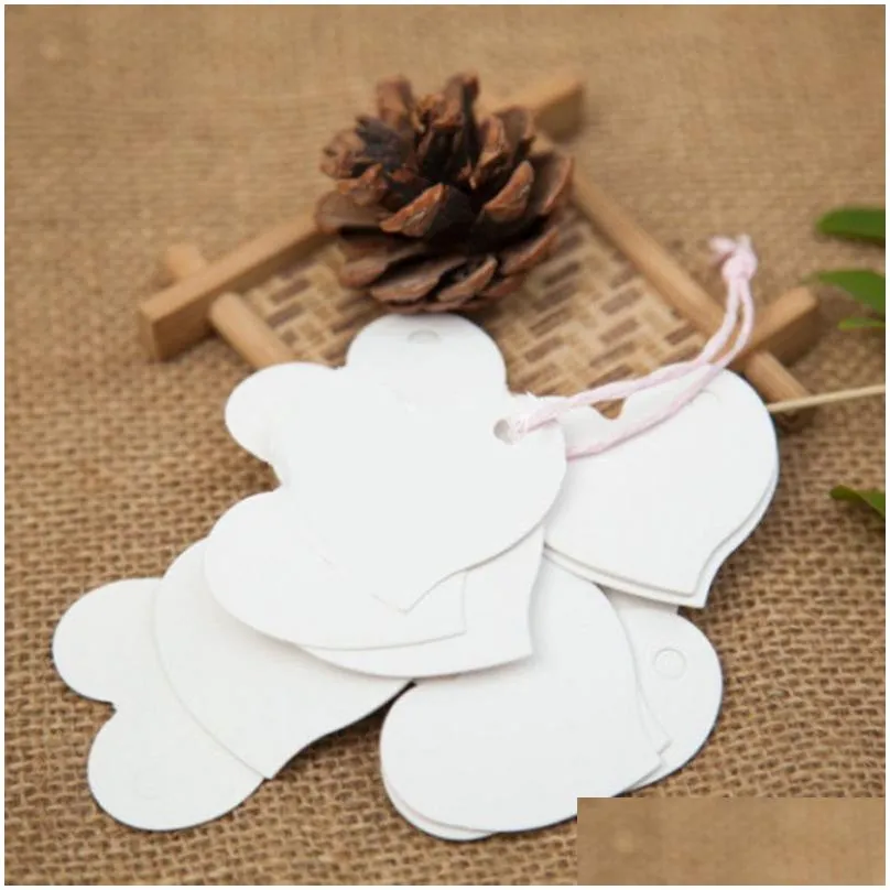 greeting cards 50pcs 4.5x4cm heart shape kraft paper gift tag price note for diy festival blessing birthday wedding party supplies1