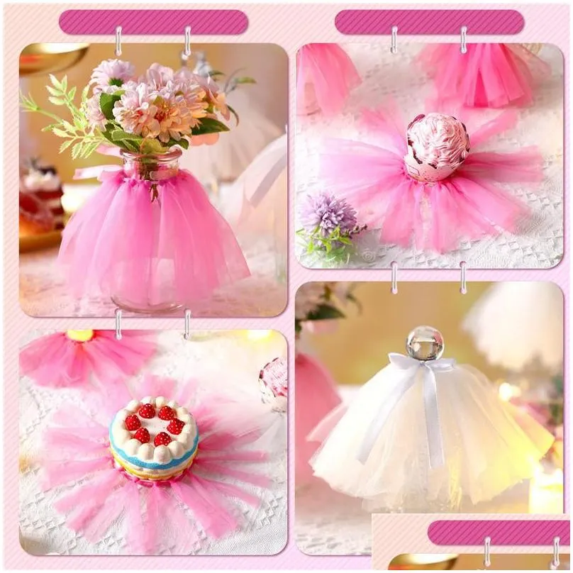 party decoration wine vase tutu skirt wedding christening baptism bridal baby shower bachelorette birthday table centerpiece