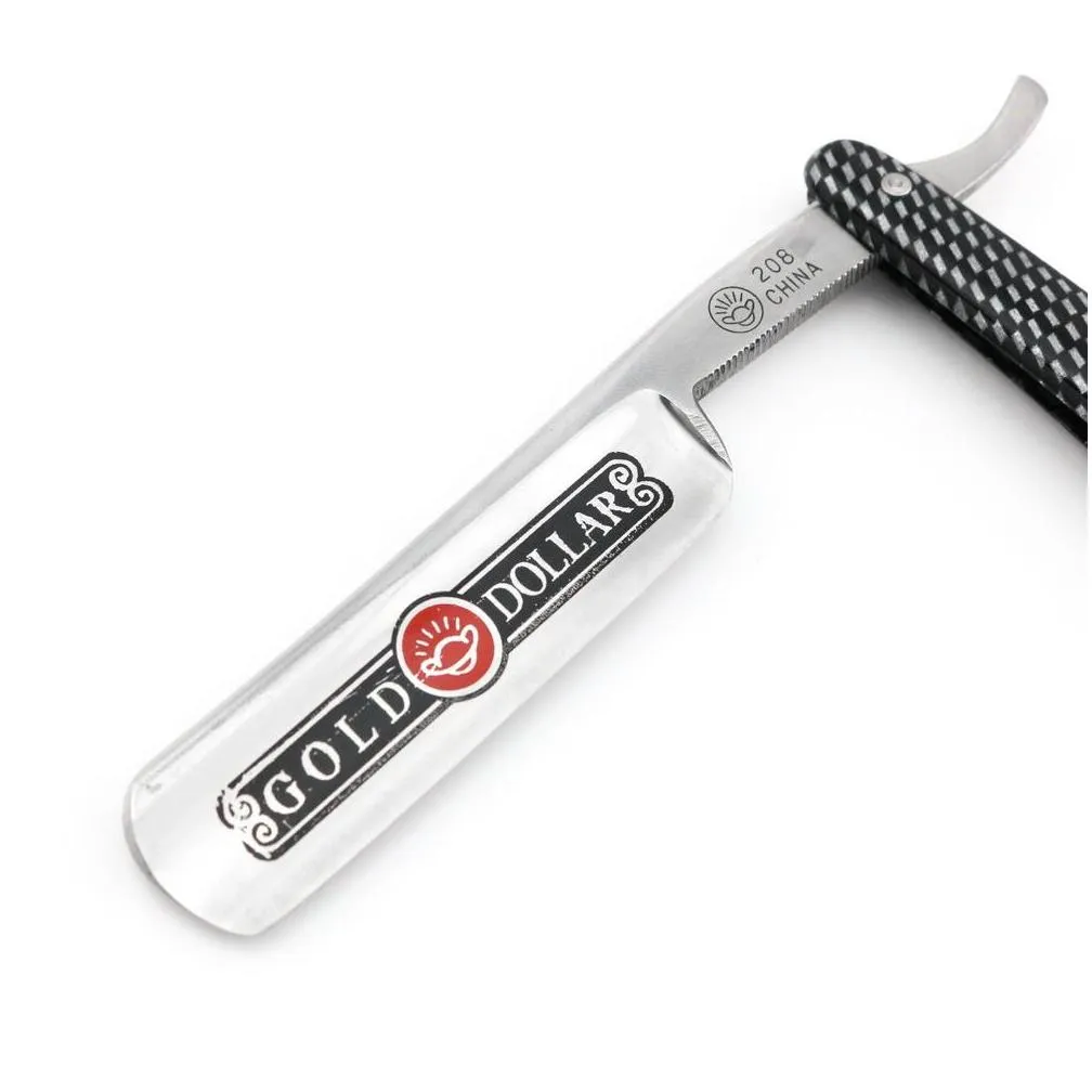 Straight Razor Folding razor Shaving razors Gold dollar Highlevel stainless steel blade Model 208 with gift box 10 PCS/LOT NEW
