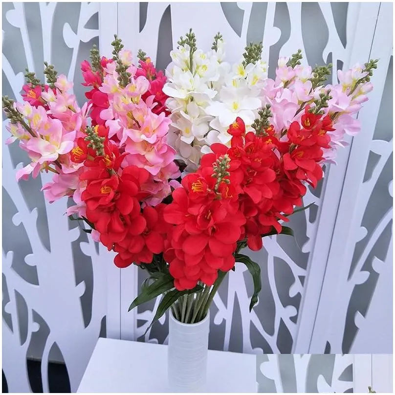 decorative flowers 3pcs/lot simulation hyacinth flower artificial plants delphinium living room wedding decoration fake
