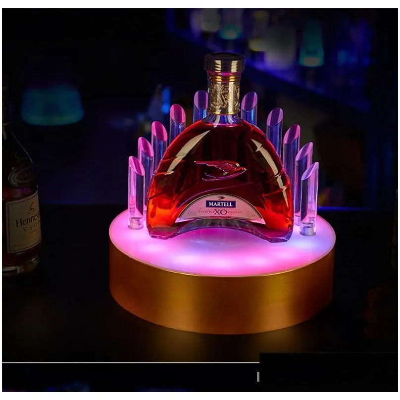 creative rechargeable led luminous beer wine bottle holder glowing champagne cocktail drinkware holder for bar disco party decor