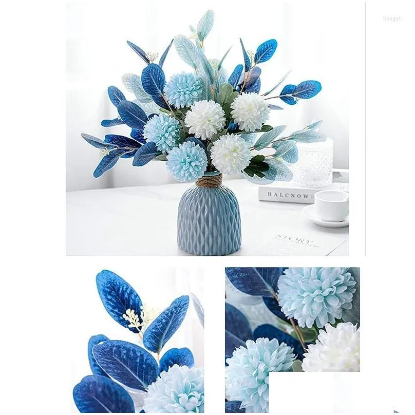 decorative flowers artificial flower and vase fake hydrangea arrangement used for home office party wedding table dining decoration