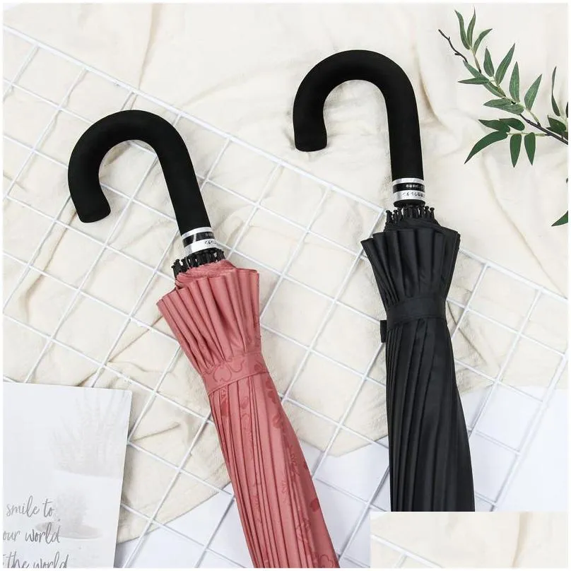 umbrellas 24bone flowering long handle umbrella for female students rain and dualuse doubleperson oversized