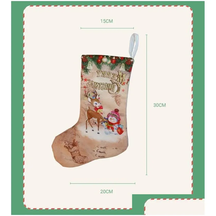 creative christmas snowman stockings santa claus christmas tree ornaments home party decoration children candy bags gifts