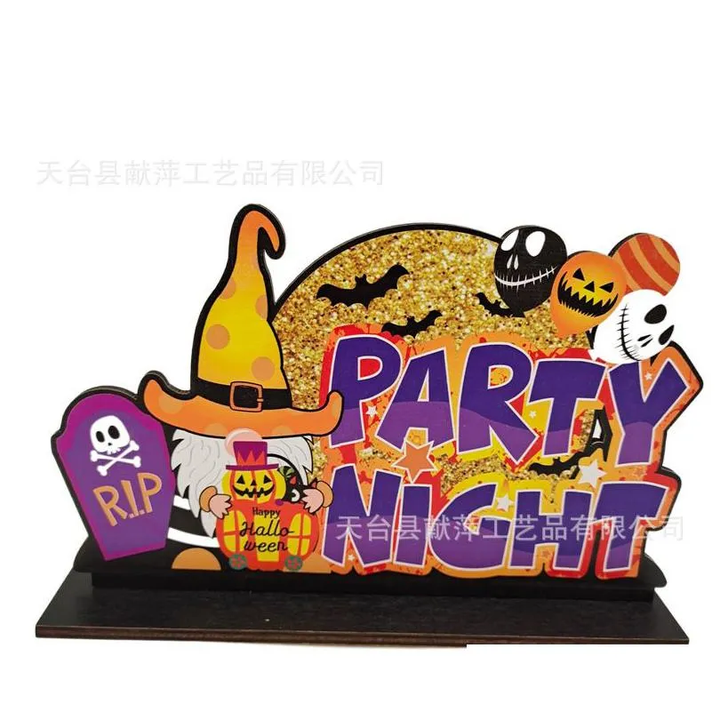 2022 ups wooden halloween table crafts decoration creative wooden uv printing