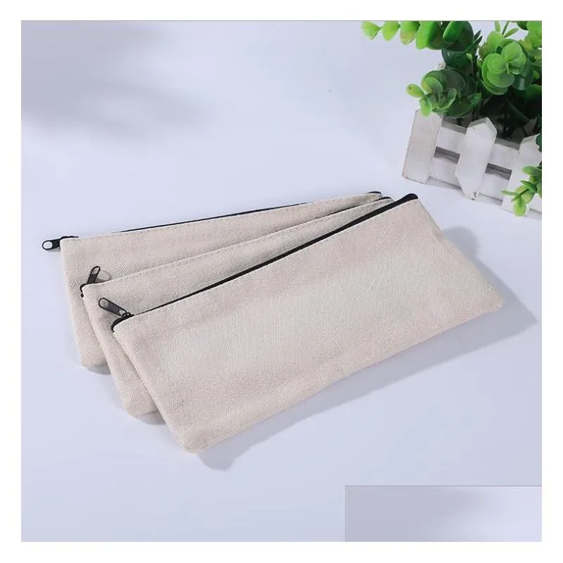 sublimation blank cosmetic bags customized zipper pencil cases canvas women makeup bag fashion storage pouchs bags 