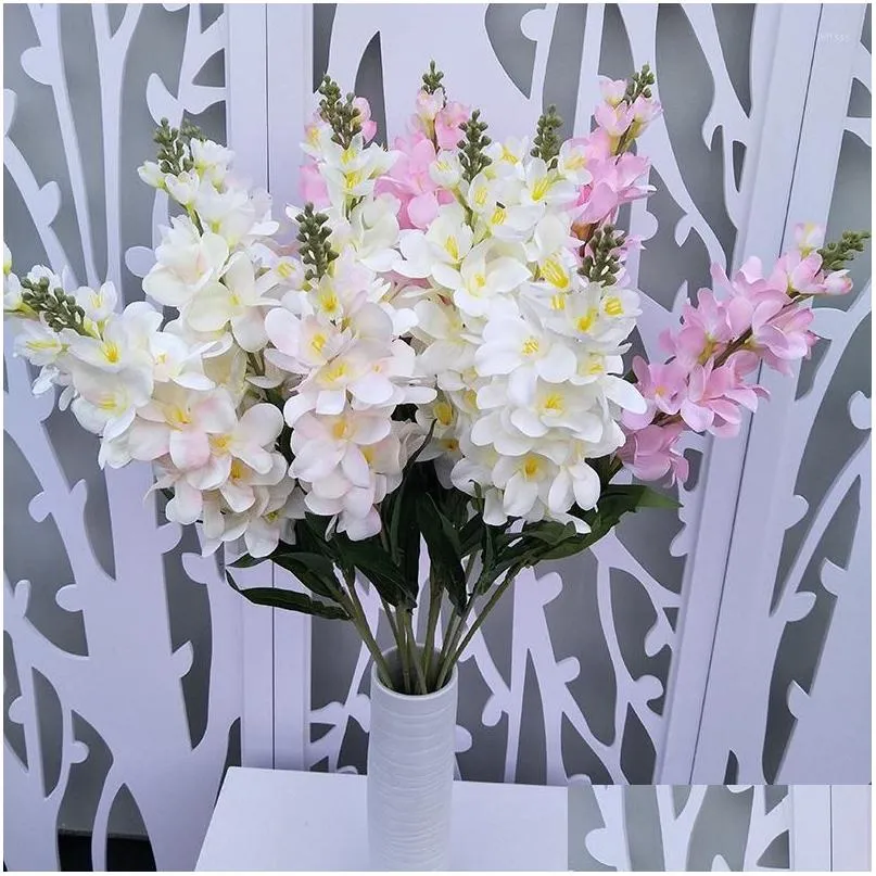 decorative flowers 3pcs/lot simulation hyacinth flower artificial plants delphinium living room wedding decoration fake