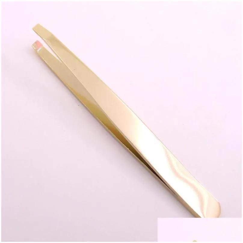 DHL High quality Stainless Steel Tip Eyebrow Tweezers Face Hair Removal Clip Brow Trimmer Makeup Tools in stockl