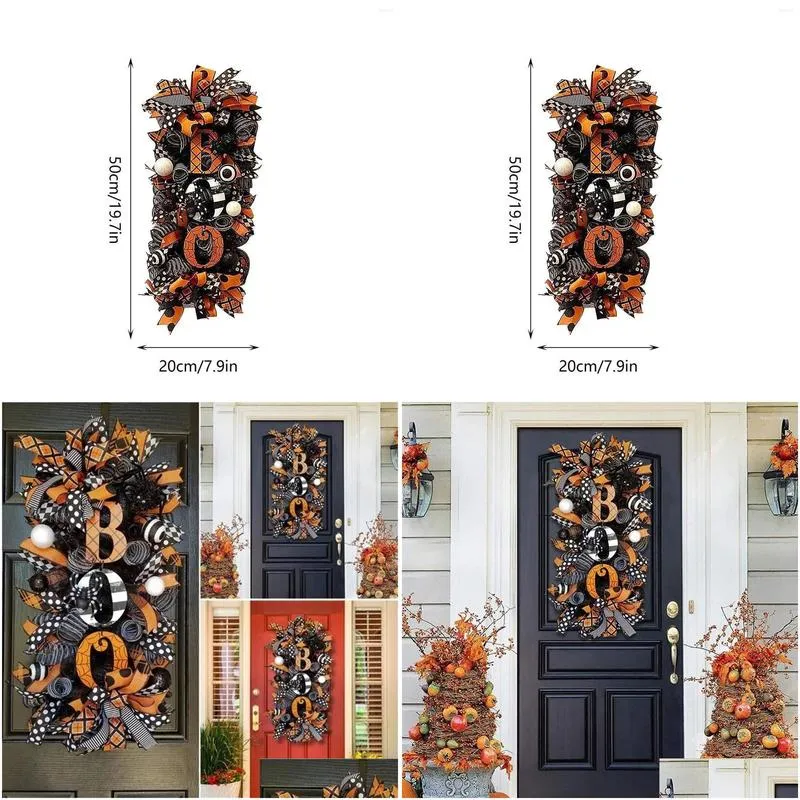 party decoration halloween wreath door hanging boo letter pumpkin doorplate garland garden pendant home decor supplies