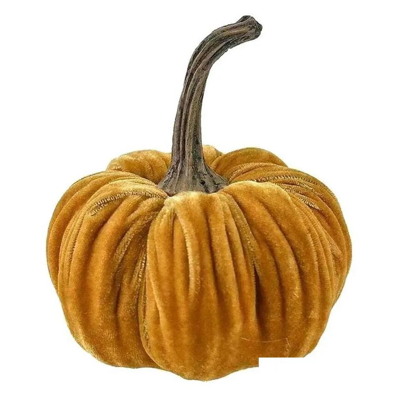 party decoration 6 handmade velvet pumpkins decor super soft pumpkin halloween ornamentparty