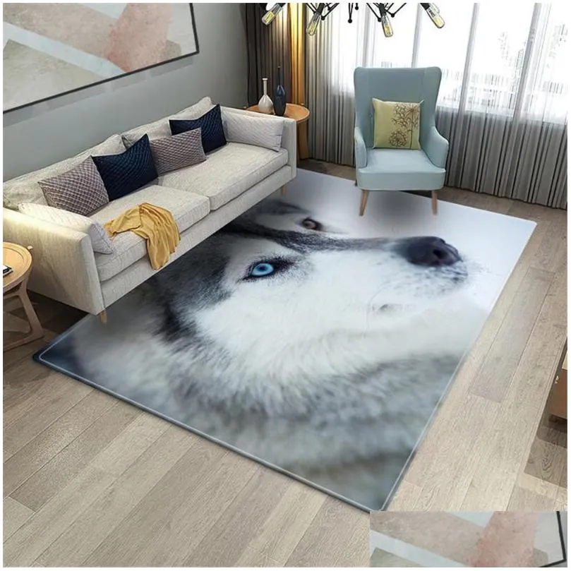 husky dog rug bedroom floor mat teen room decoration cute animal carpet children soft sponge for child doormat carpets