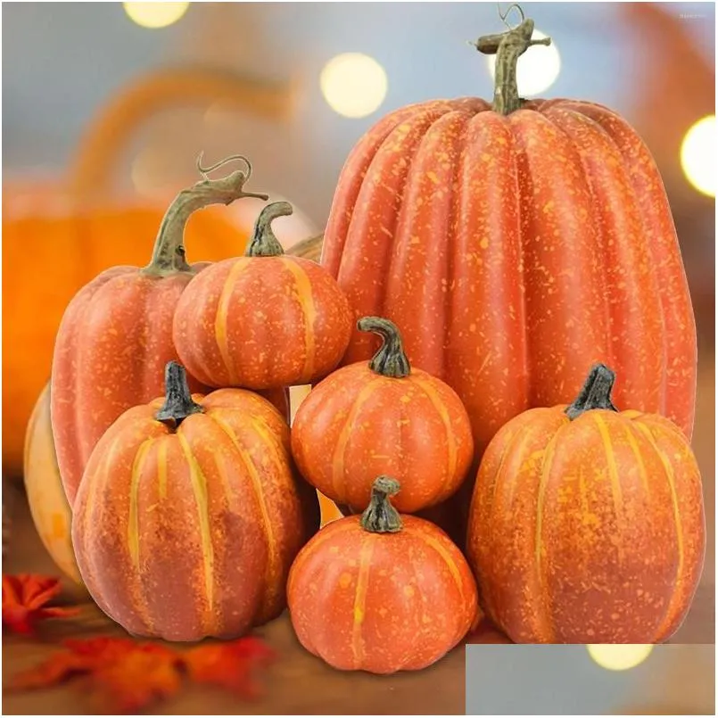 party decoration 7pcs mini artificial pumpkin fake simulation vegetabl happy halloween for home props diy crafts