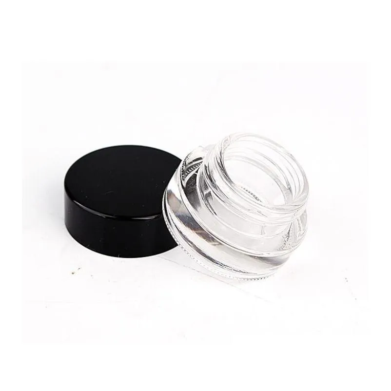 500 x 3g traval small cream make up glass jar with black lids white pe pad 3cc 1/10oz cosmetic packaging glass