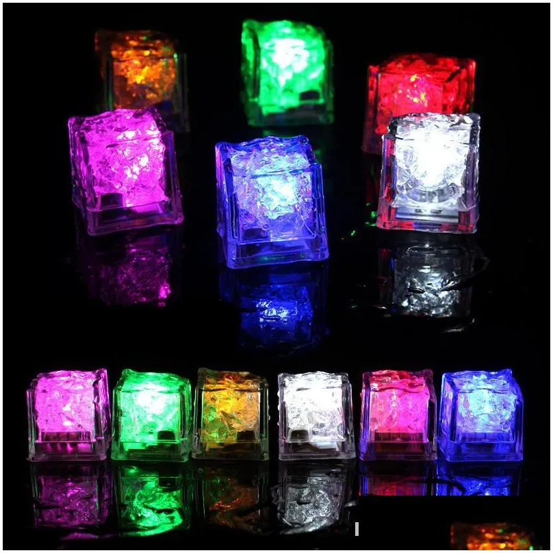 led ice cubes glowing party ball flash light luminous neon wedding festival christmas bar wine glass decoration supplies